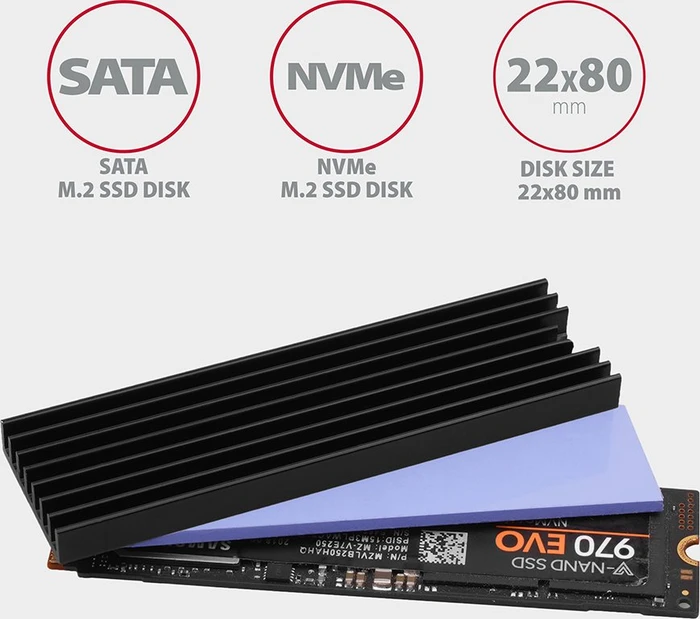Axagon M2L6 Kühler für M.2 SSD