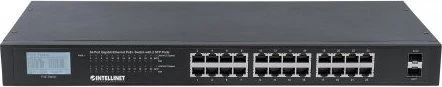 Intellinet Rackmount Gigabit Switch, 24x RJ-45, 2x SFP, 370W PoE+