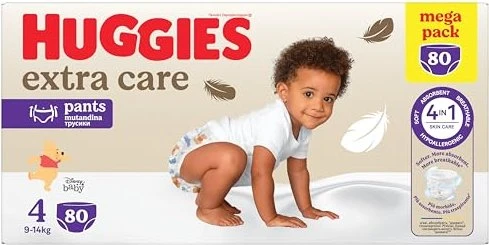 Huggies Extra Care Gr.4 Einwegwindel, 9-14kg, 80 Stück