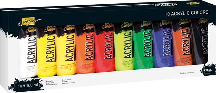 Kreul Solo Goya Acrylfarbe, 10 Farben, 100ml, 10er-Set