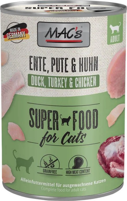 MAC's Cat Ente Pute und Huhn Adult, 2.40kg (6x 400g)