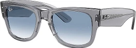 Ray-Ban RB0840S Mega Wayfarer polished transparent grey/clear gradient blue