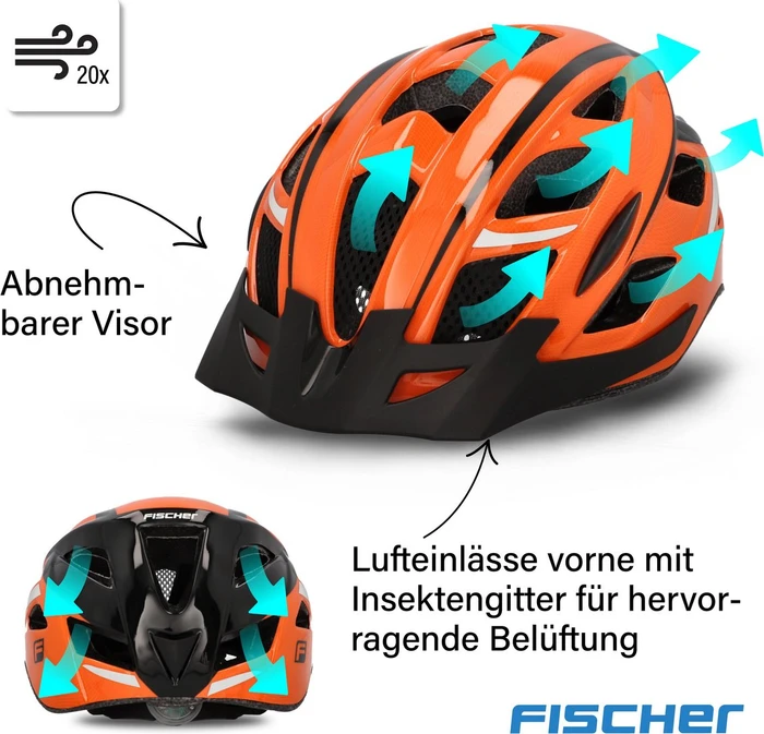 Fischer Urban Sport Helm orange/schwarz