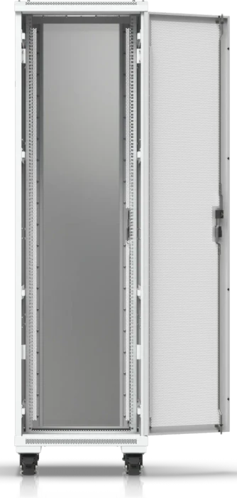 Ubiquiti 42U Rack Cabinet, 19" Rackschrank 42HE, mit Rollen, Glastür, weiß, 1000mm tief
