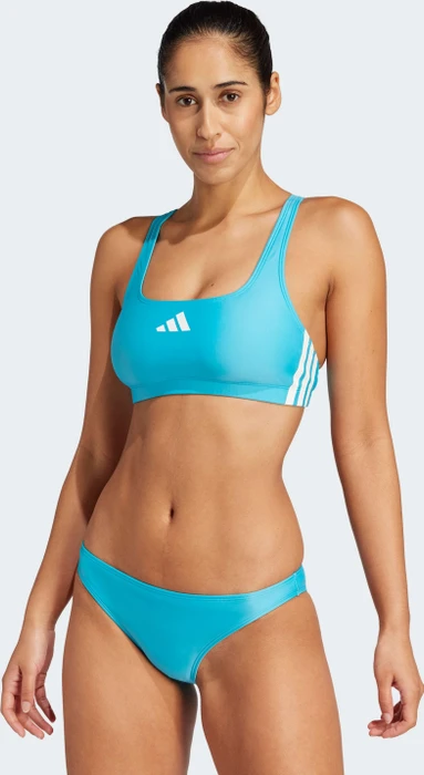 adidas 3-Streifen V-Back Bikini-Set lucid cyan/white (Damen)