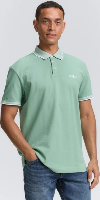 Tom Tailor Piqué mit Stretch Poloshirt kurzarm dust green (Herren)
