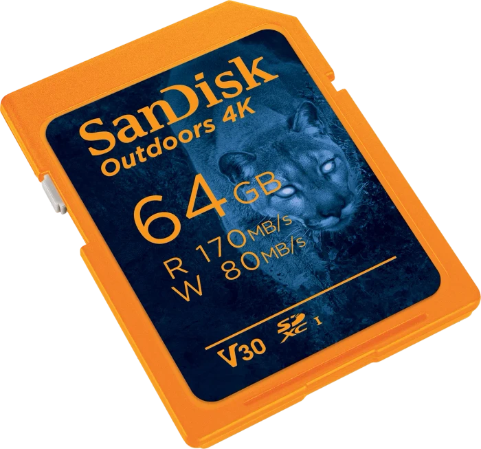 SanDisk Outdoors 4K R170/W80 64GB, UHS-I U3, Class 10