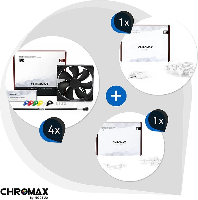 Noctua NF-A14 PWM chromax.black.swap weiß, 140mm, 4er-Pack