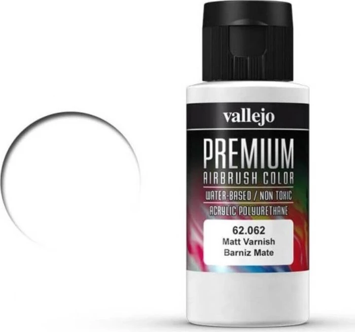 Vallejo Premium Airbrush Color matt varnish, 60ml