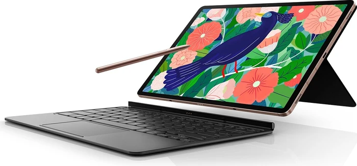 Samsung EJ-DT970 Book Cover Keyboard für Galaxy Tab S7+ / Tab S7 FE / Tab S8+, schwarz, DE