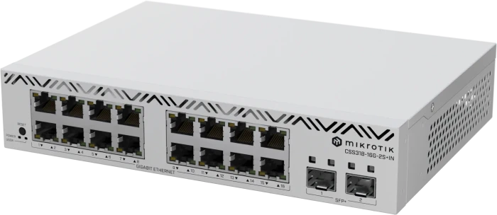 MikroTik Cloud Smart Switch CSS318 Desktop Gigabit Smart Switch, 16x RJ-45, 2x SFP+