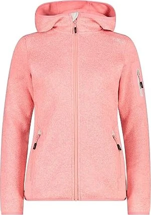 CMP Knit Tech Fleece Hoody Jacke meliert pesca/gesso (Damen)