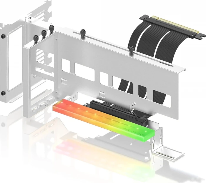 EZDIY-FAB Vertical GPU Mount, Riser Card Cable, mit vertikaler Grafikkarten-Halterung, ARGB