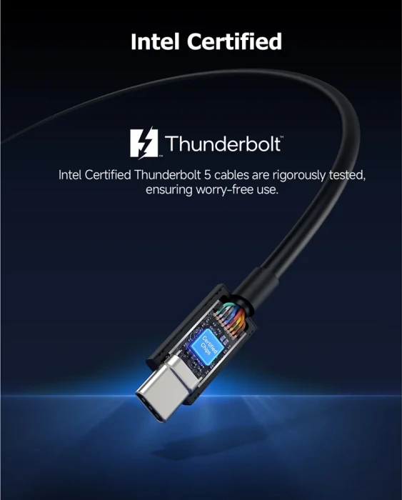Cable Matters Thunderbolt 5 Kabel, 240W, schwarz, 0.3m (verschiedene Markenbezeichnungen)