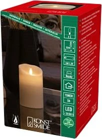 Konstsmide Echtwachskerze 13.4cm cremeweiß LED 1x warmweiß, 1 Stück