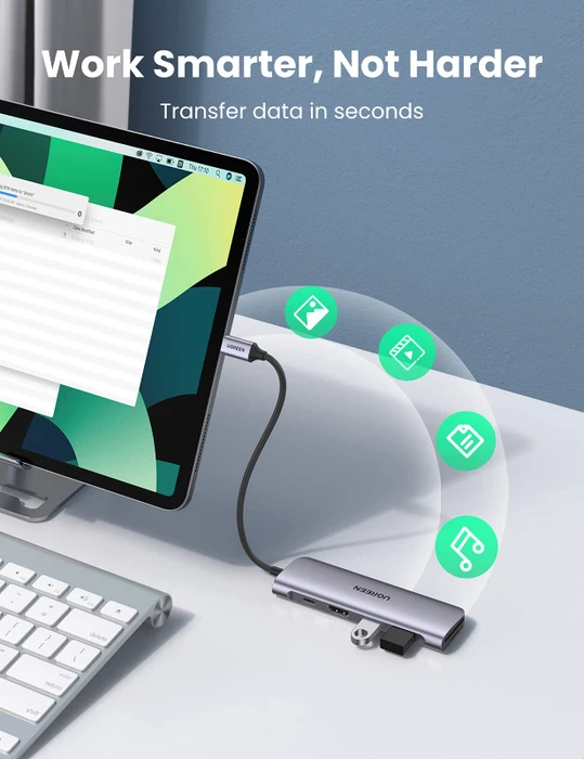 Ugreen 6-in-1 USB-C Hub, USB-C 3.0 [Stecker]