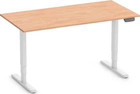 Ergolutions Primus elektrisch höhenverstellbarer Sitz-Steh-Schreibtisch 160x80cm Buche/weiß