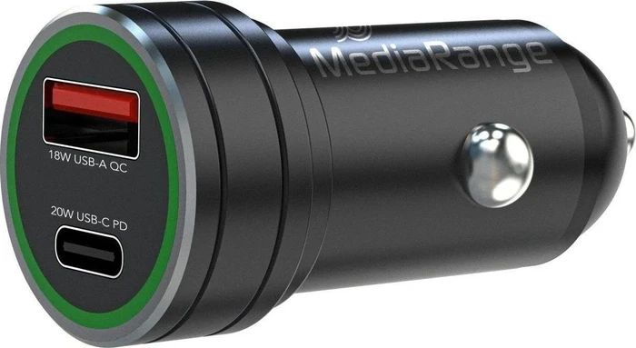 MediaRange 30W Kfz-Ladegerät 1x USB-A/USB-C schwarz