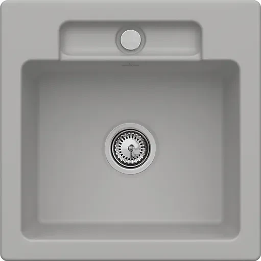 Villeroy & Boch Siluet 50 S flat flächenbündig Becken mittig mit Ablauffernbedienung fossil