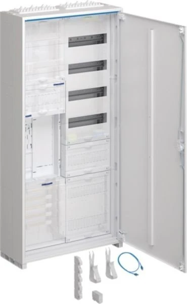 Hager Komplettschrank,univ.Z,1 ZP,BKE-I,APZ,zRfZ,VT4,1100x550x205 mm,16 mm²,ESA,IP44