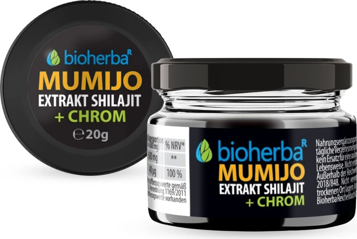 Bioherba Mumijo Extrakt Shilajit + Chrom Pulver, 20g