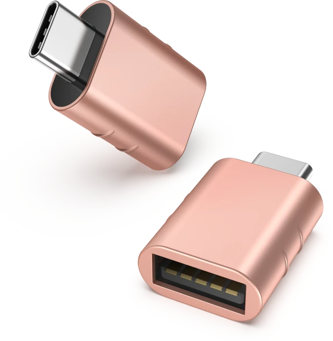 Syntech USB-Adapter, USB 3.0, 5Gb/s, USB-A 3.0 [Buchse] auf USB-C 3.0 [Stecker], Rose Gold, 2er-Pack