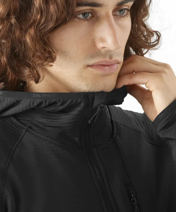 Salomon Essential Lightwarm Hooded Jacke deep black (Herren)