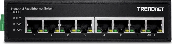 TRENDnet TI Hardened Industrial Railmount Switch, 8x RJ-45