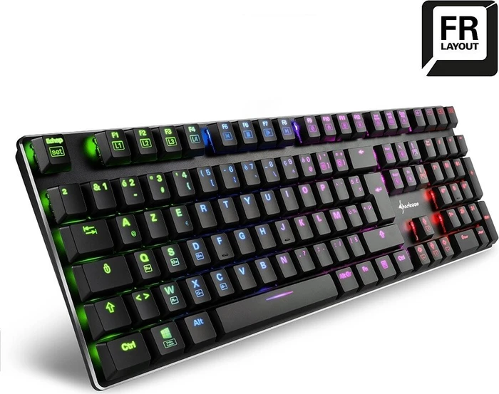 Sharkoon PureWriter RGB, Kailh Choc LOW PROFILE BLUE, USB, FR