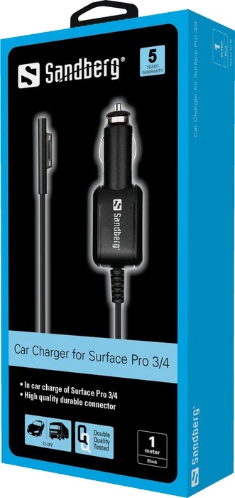 Sandberg Car Charger Surface Pro 3/4, Microsoft Surface Connector