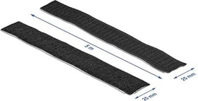 DeLOCK Klettband selbstklebend, mit Haft- und Flauschband, 25mm, 5m, schwarz