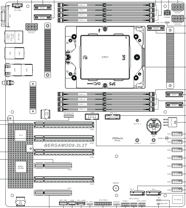 ASRock Rack BERGAMOD8-2L2T (AMD SP5)