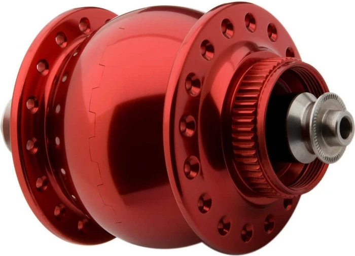 SON 28 disc Centerlock 36 Loch Nabendynamo rot eloxiert