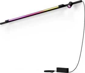 Philips Hue White and Color Ambiance Basis Perifo Schienensystem für die Wand gerade mit 1 Spots & 1 Gradient Light Tube groß schwarz