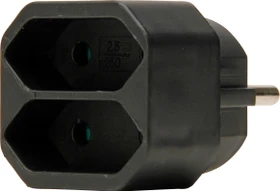 Kopp Adapterstecker Euro, 2-fach, schwarz