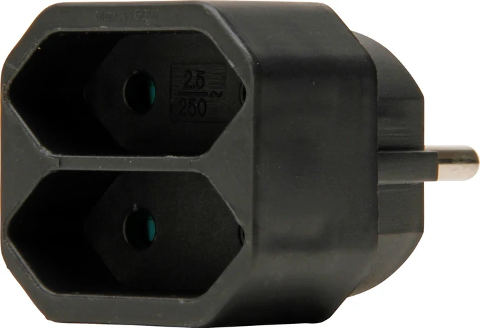 Kopp Adapterstecker Euro, 2-fach, schwarz
