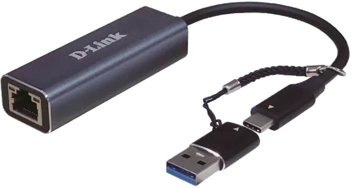 D-Link 2.5G Ethernet Adapter, RJ-45, USB-C 3.0/USB-A 3.0 [Stecker]