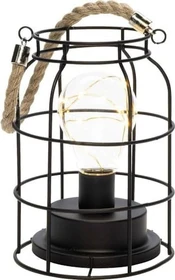 Konstsmide Metalllaterne rund 18cm schwarz LED 9x bernstein