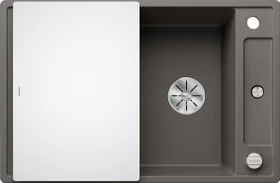 Blanco Axia III 45 S InFino Einbau Becken reversibel mit Ablauffernbedienung vulkangrau inkl. Glasschneidebrett