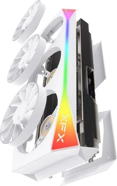 XFX Mercury Radeon RX 9070 XT OC White Magnetic Air Edition with RGB, 16GB GDDR6, HDMI, 3x DP