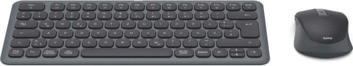 Hama WKM-500 Multi-Device-Tastatur-Maus-Set, klein, schwarz, USB/Bluetooth, DE