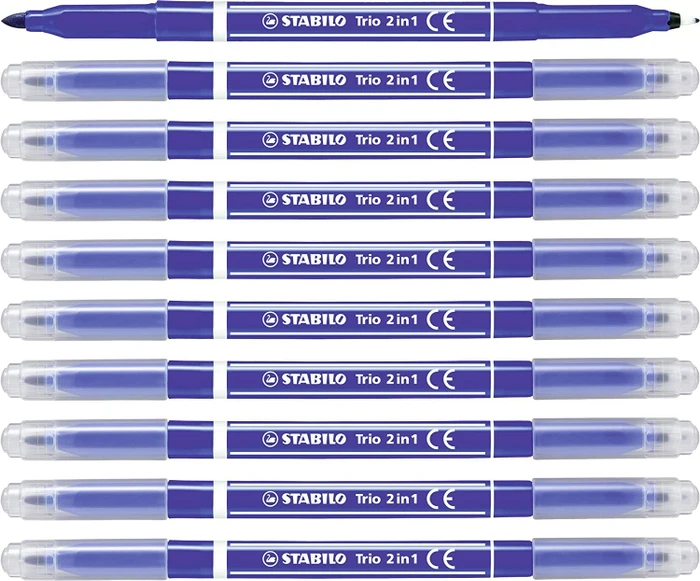 STABILO Trio 2 in 1 dunkelblau, 10er-Pack
