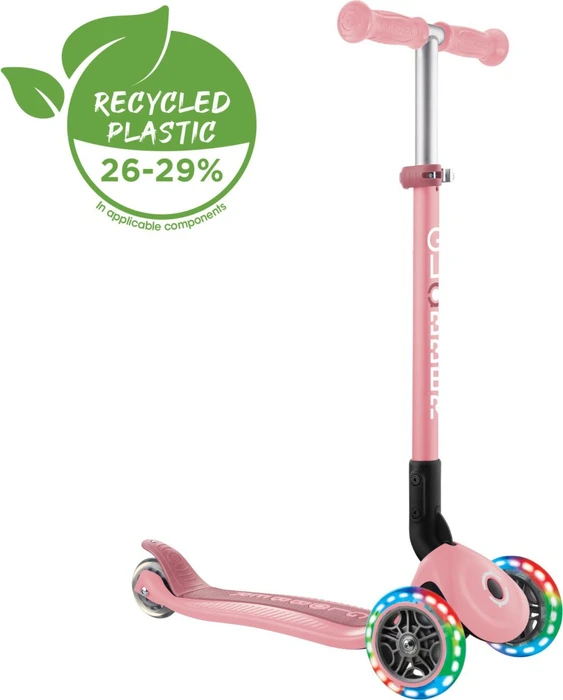 Globber Primo Foldable Lights Kickboard pastel pink