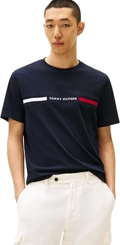 Tommy Hilfiger Roundneck Logo T-Shirt kurzarm navy blue (Herren)