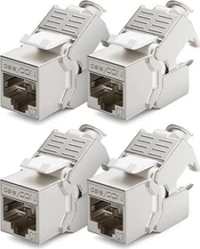 deleyCON Keystone Modul RJ-45 Buchse via Verlegekabel, Cat7, STP, 4er-Pack