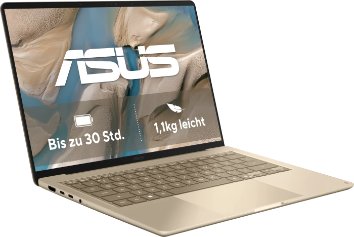 ASUS Zenbook 14 UX3480QA-U1157W, Zabriskie Beige, Snapdragon X - X1-26-100, 16GB RAM, 512GB SSD, DE