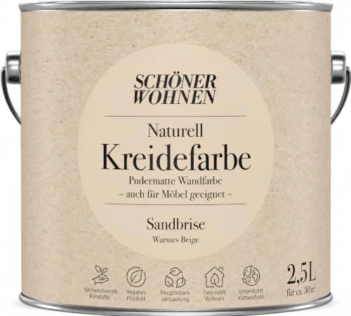 Schöner Wohnen Naturell Kreidefarbe innen sandbrise warmes beige, 2.5l