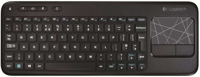 Logitech K400 Wireless Touch Keyboard schwarz, USB, DE
