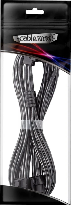 CableMod C-Series Pro, 12VHPWR Kabel, Corsair Type 4, 2x 8-Pin PCIe Stecker auf 16-Pin PCIe 5.0 12VHPWR Stecker, Adapterkabel, 90°, Variante A, carbon, 60cm