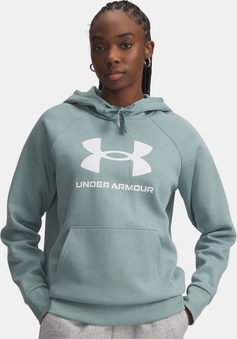 Under Armour Rival Fleece Logo Hoodie serpentine/white (Damen)